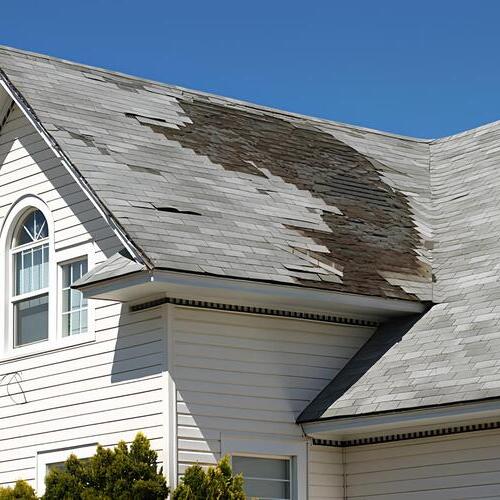 storm damaged roofing
