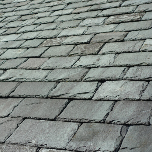 closeup of. slate roofing